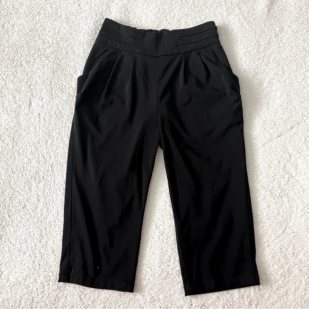 High Waist Silky Casual Crop Pants
